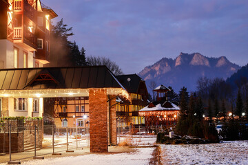 CERVENY KLASTOR, SLOVAKIA - DECEMBER 28, 2024: Spa buildings where you can enjoy therapeutic baths and delicious meals.