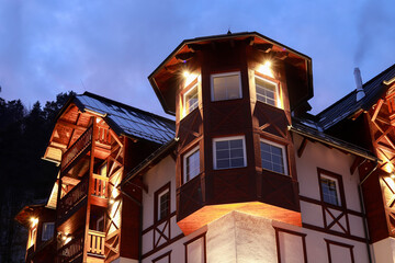 CERVENY KLASTOR, SLOVAKIA - DECEMBER 28, 2024: Spa buildings where you can enjoy therapeutic baths and delicious meals.