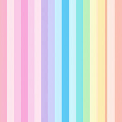 Pastel vertical stripes in soft colors create a light, cheerful background.