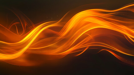 Dynamic abstract light burst with radiant orange and yellow streaks. Incandescence. Illustration