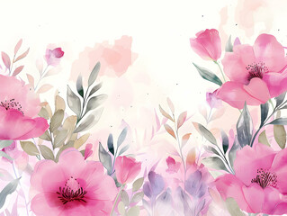 Spring Blossoms: Elegant Watercolor Flowers in Soft Pastel Tones