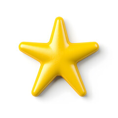 3d gold glossy yellow star icon isolated on white background