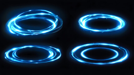 Naklejka premium blue glowing shiny