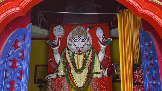 Shri Prachand Narasimha Temple, located in Assi ghat neighborhood, Varanasi, Uttar Pradesh, India