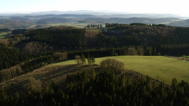 the landscape of the german hochsauerland from above 4k 25fps video
