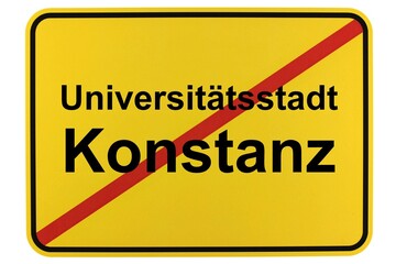 Illustration eines Ortsschildes von Konstanz am Bodensee