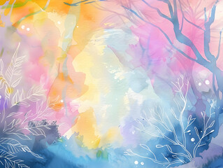 Obraz premium A captivating watercolor background that transitions from pink to purple, creating a soft yet dynamic look. Ideal for creative and artistic backgrounds or projects