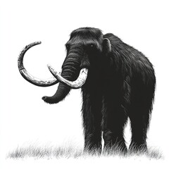 Exploring the ancient mammoth wildlife observation natural habitat digital illustration artistic perspective