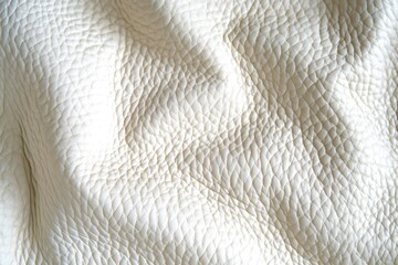 White Leather Texture Background. Neutral Fabric Surface with Elegant Grain Pattern for Luxury Wallpaper or Apparel Design