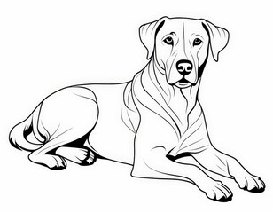 Fototapeta premium Loyal dog rests calmly in a cozy setting, embodying warmth and companionship found in a sunny afternoon