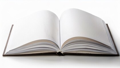 Obraz premium open white notebook with blank pages isolated on white background perfect for journaling and sketching