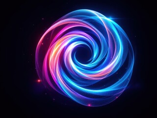 Swirling vortex of vibrant colors creating a sense of cosmic movement and energy in a digital artistic representation