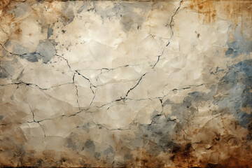Obraz premium Abstract background of an old, cracked wall with a grunge texture. The surface shows signs of weathering, age, and decay, creating a vintage or antique aesthetic.