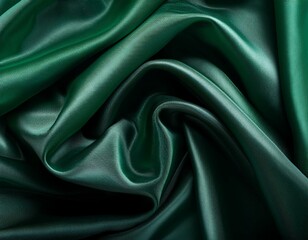 Fototapeta premium luxurious deep emerald green silk background with soft folds perfect for elegant logo mockup design and creative branding