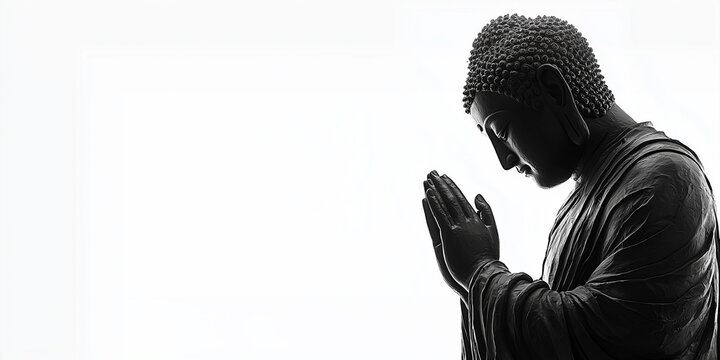 statue of buddha, Buddha white background, empty white background, Mahavir Jayanti, Buddha Jayanthi, hindi culture 