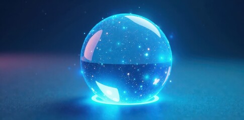 Naklejka premium White futuristic sphere with glowing blue lights, shapes, geometry, design