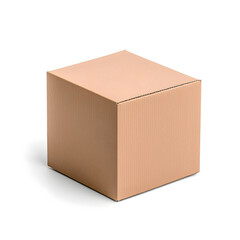 Parcel brown cardboard box pack mock up isolated on white