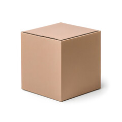 Parcel brown cardboard box pack mock up isolated on white