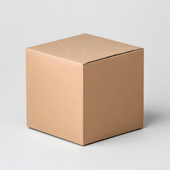 Parcel brown cardboard box pack mock up isolated on white