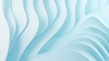 Abstract Blue Wavy Curves Minimalist Design
