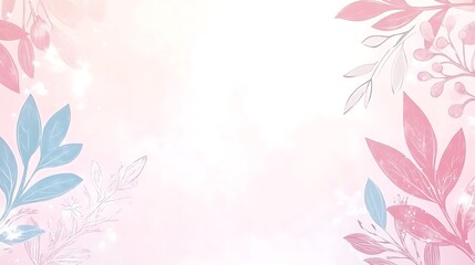 Delicate Pastel Floral Design Background Illustration