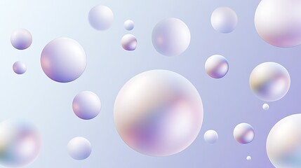 Abstract Pastel Spheres Floating in Space