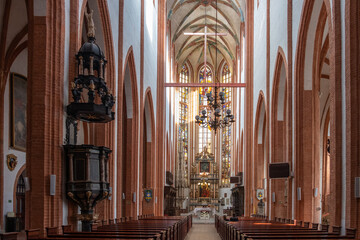 Interior of church in Wroclaw, Poland