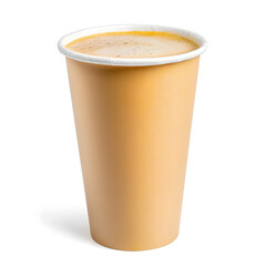 Brown paper coffee cup mock up isolated on a white background