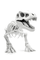 Realistic 3d Dino skeleton isolated on white background