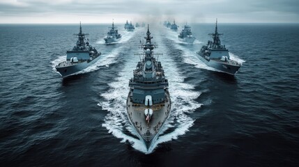 Dynamic Action Shots of Ships at Sea