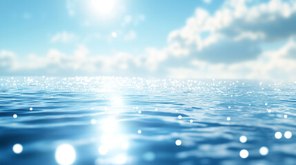 Sparkling Sunlight Reflecting on Tranquil Ocean Waters