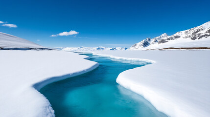 View of an Arctic Glacier With Pristine Waters Highlighting Environmental Risks From PFAS Contamination