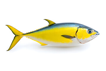 Fresh Yellow fish top view isolated on white background