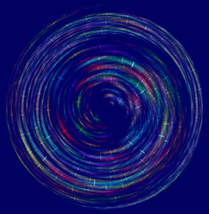Colorful abstract spiral on a dark blue background