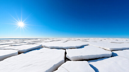Frozen Landscape Under Bright Sunlight Highlighting the Risks Associated With PFAS Contamination