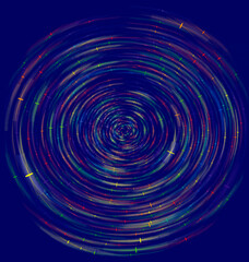 Colorful abstract spiral on a dark blue background