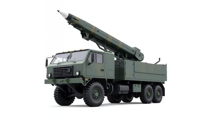 Military Missile Launcher Truck: A Detailed 3D Render