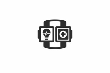 creative medical wearable device icon concept