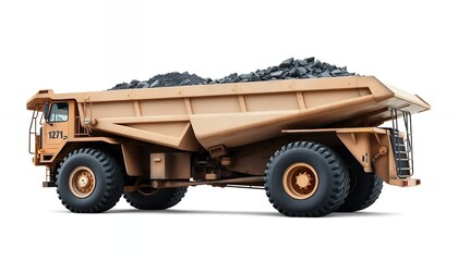 Tan Mining Dump Truck: A Realistic Industrial Image