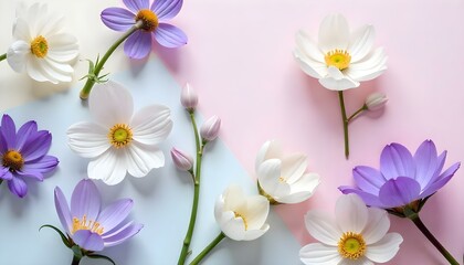 Fototapeta premium pink and white flowers background