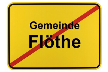 Illustration eines Ortsschildes der Gemeinde Flöthe in Niedersachsen