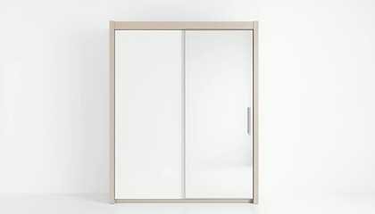 Sleek Sliding Wardrobe: Modern Minimalist Design with Mirrored Panel