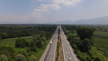 Hyperlapse traffic aerial drone