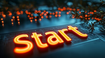 Neon Sign: Start - Embark on a New Journey