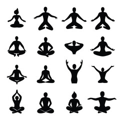 yoga silhouettes set