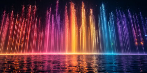 An abstract fountain of joy bright streams of mult_009