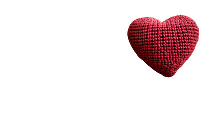 Knitted Heart Red Handmade Transparent Background Craft
