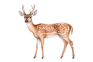 Fototapeta premium Deer silhouette watercolor style wildlife simple drawing animal isolated on white background