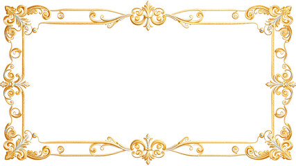 Obraz premium Festive border in gold and silver with an ornate border on a white background