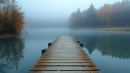 wooden bridge in the lake